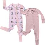 CubbieMoon Viscose Bamboo Baby Pajamas - 2-Pack Soft 1-Piece Viscose Bamboo Baby Clothes, Presents
