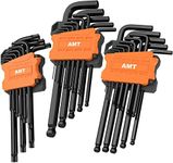 Mutt Tools 35pc Long Allen Wrench Set and Star Key Set – Includes Star, Metric and Standard SAE – Long Arm Ball End Hex Key and Security Torx