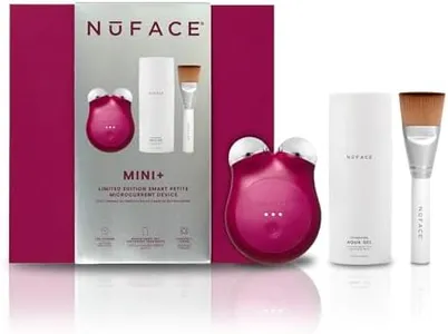 NuFACE MINI+ Microcurrent Facial Device Kit - Limited Edition FDA Cleared Face Massager Device + Microcurrent Gel Activator & Applicator Brush - Velvet Rose