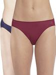 Jockey 1803 Women's Medium Coverage Micro Modal Elastane Stretch Mid Waist Bikini Concealed Waistband and StayFresh Treatment_Assorted_XL (Pack of 2_Colors & Prints May Vary)