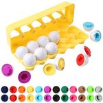 Dimple Fun Egg Matching Toy (Total 12 Eggs) - Toddler STEM Easter Eggs Toys, Shape Recognition Toys for Kids, Educational Color Sorting Toys, Play Egg Shapes Puzzle Set