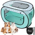 Wolfwise Pet Playpen, Pop Up Portable Dog Crate Indoor, 600D Oxford Portable Exercise Puppy Kennel, soft Cat Tent kitten Cage for Outdoor Camping Travel Use with Carrying Bag, Large, Green