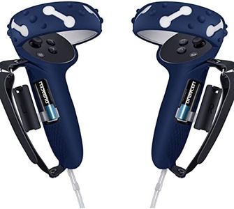 Controller Grips Cover for Meta/Oculus Quest 2,Anti-Throw Strap with Battery Opening,Extended Controller Grips Covers Suitable for Large Hands(Blue)