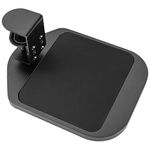 VIVO Wooden Clamp-on Adjustable Computer Mouse Pad and Device Holder for Desks, Extended Rotating Platform Tray, Fits up to 5cm Desktops, Black, MOUNT-MS01B