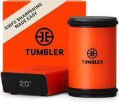 TUMBLER Pro Rolling Knife Sharpener™ - Knife Sharpening Made Easy - Rolling Knife Sharpening Kit with Removable Disc System - Includes 4-Layer Diamond Sharpening Disc & EdgeBoost Ceramic Disc (Orange)