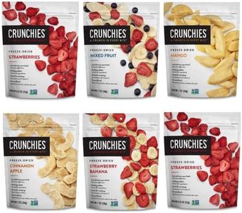 Crunchies Freeze-Dried Fruits, 100% All Natural Crispy Fruit, Non GMO and Kosher, Resealable Freeze Dried Fruit Snack Packs, Pack of 6 (Variety Gift Pack)