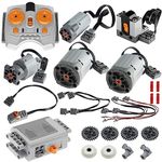 TEESE 24pcs Technic-Motor Set with Adjustable-Speed-Remote-Receiver, Battery-Box-Extension-Cable, Compatible with Technic-Parts