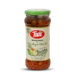 TOPS Olive Oil Mixed Pickle -370 gm Glass Jar | Perfect blend of nine select seasonal vegetables in extra virgin olive oil and aromatic spices