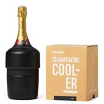 Huski Champagne Cooler | New | Award-Winning Iceless Design with Detachable Bottle Stopper | Keeps Wine Cold up to 6 Hours | Fits Most 750ml Champagne, Prosecco & Sparkling Wine Bottles (Black)