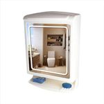 CIPLA PLAST Pride LED Mirror Cabinet | Wall Mounted Bathroom Mirror Cabinet with 5 Shelf Storage | 3-Color Mode and Dimmer Light Function | BRC - 827 LED (White)