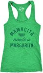 Womens Tank Mamacita Needs A Margarita Tanktop Funny Tequila Shirt (Green) - L