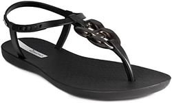 Ipanema Women's Class Connect Sandals - Comfortable and Trendy Open Toe T-Strap Sandals with Adjustable Back Strap Closure, Black, 6