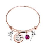 BNQL Faith Trust and Pixie Dust Bracelet Fairy Tale Jewelry Birthday Gifts for Her (Faith Trust and Pixie Dust Bracelet Rose Gold)