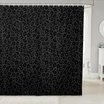 Leopard Print Shower Curtains,African Cheetah Wildlife Bathroom Curtains for Kids Teens Adults,Gray Wild Animal Skin Waterproof Bath Curtains with 12 Hooks for Bathtub,72" W x 72" L