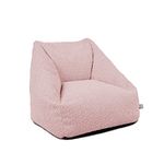 rucomfy Beanbags Kids Snuggle Bean Bag Chair - Childrens Furniture Bedroom Decor - Toddler Armchair Seat for Boys and Girls - Arrives Pre Filled - 50 x 46 x 48cm (Dusty Pink)