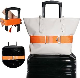 TOOVREN 2-in-1 Luggage Straps Add a Bag Bungees Travel Belt for Luggage Strap for Backpack Attachment Over Handle Carry On Bag Adjustable Elastic Suitcases Belt Travel Accessories Orange