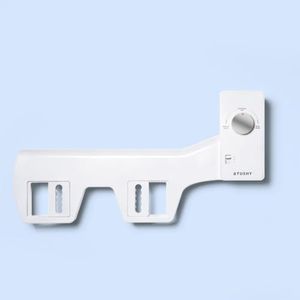 TUSHY Basic 2.0 Bidet Toilet Seat Attachment | A Non-Electric Self Cleaning Water Sprayer w/Adjustable Water Pressure Nozzle, Angle Control & Easy Home Installation (White/Silver)