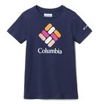 Columbia Girl's Mission Lake Short Sleeve Graphic Shirt, Nocturnal Multi Gem, XX-Small
