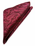 VOICI France - Premium Pocket Square Men Satin Wedding Handkerchief Multicolor Free Size (Maroon)