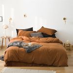 Luxlovery Pumpkin Color Comforter Set Queen Rust Comforter Bedding Set Full Burnt Orange Caramel Soft Blanket Quilts Pumpkin Brown Terracotta Comforter with 2 Pillowcases