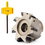 Indexable Face Mill 1''Arbor Hole,3''Cutting Diameter, Coolant Thru Face Mill 7 Flutes,90 Degree with 7 Pieces Apkt1604 Carbide Inserts