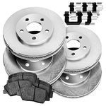 Power Sport PowerSport Front Rear Brakes and Rotors Kit |Front Rear Brake Pads| Brake Rotors and Pads| Ceramic Brake Pads and Rotors |fits 2012-2017 Kia Rio