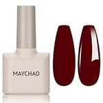 MAYCHAO Gel Nail Polish, 15ML Burgundy Red Gel Nail Polish, Soak Off UV LED Nail Gel Polish Nail Art Starter Manicure Salon DIY at Home, 0.5 OZ