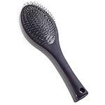 The Hair Shop Black Loop Brush - Salon Professional Grade with Matted Black and Ergonomic Design - Safe Detangler Tool for 100% Remy Human and Synthetic Hair Extensions and Wigs