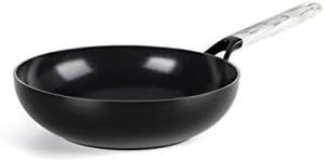 GreenPan Smartshape Hard Anodized Induction Safe Healthy Ceramic Nonstick 28 cm Open Wok with Marble Handle,Black