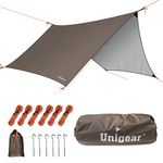 Unigear Hexagon Hammock Rain Fly,15x14FT/12x10FT Multifunctional Waterproof Camping Tarp,Lightweight and Compact Tent Tarp for Backpacking, Hiking, Traveling