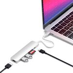 SATECHI USB-C Hub Slim Multiport Adapter V2 with 60W USB C PD, 4K HDMI (60Hz), Micro/SD Card Readers, USB 3.0 - For M2/ M1 MacBook Pro/Air, M2/ M1 iPad Pro/Air, M2 Mac Mini, iMac M1 (Silver)