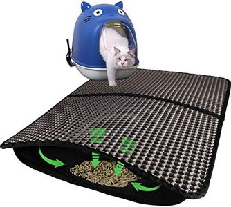 BEYAOBN Estera de Arena para Gatos,Doble Capa de Panal Alfombra para Gatos Estera para Bandeja de Arena para Gatos con Material EVA Impermeable, Antideslizante Lavable Estera Arena Gatos