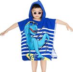 TERI BERI Kids Beach Towel for Boys Girls, Hooded Bath Towel Wrap, Pool Towel with Hood for Newborns, Infants and Toddlers and Prints