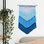 Wall 21 Shiv Charan Wall hanging Macrame Boho Bohemian Nordic Cotton Woven Wall Decor Tapestry, Hippie Beautiful Geometric Art (Blue, 55x30)