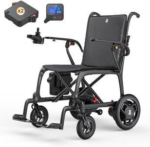 22lbs Lightest Folding Electric Wheelchair, Rear Control, 28Miles Range, 100% Carbon Fiber, Easy Foldable Electric Wheelchair for Adults, Lightweight Power Wheelchair for Travel, Airline Approved