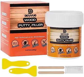 deuvuo Wood Putty, High-Performance White Wood Filler Putty - Quickly Fix Wood Cracks and Blemishes With Wood Hole Filler - Paintable, Stainable, Sandable & Quick Drying - 9.87 Ounce