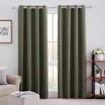 HOMEIDEAS Olive Green Blackout Curtains for Bedroom 52 X 84 Inch Length 2 Panels Set Room Darkening Curtains/Drapes, Soundproof Thermal Grommet Window Curtains for Living Room for Christmas