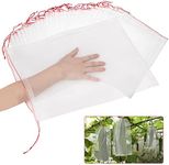 Kikhope 50Pcs 18"x12" Fruit Protection Bags, Garden Netting Bags with Drawstring, Fruit Netting Bags, Fruit Tree Bags, Netting Barrier Bags for Protecting Fruits and Vegetables