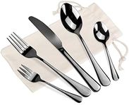 Flatware Set 20 Pieces, Stainless Steel Cutlery Set Flatware Silverware Set with Knife Spoon Fork, Service for 4, Mirror Polish & Dishwasher Safe, Ideal for Home Daily Use/Casual or Formal Dining