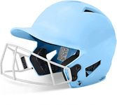 Champro Rise Pro Girls Softball Batting Helmet with Face Guard - Girls Softball Helmets - Bio Fresh/DRI-Gear Moisture Wicking Pad Liner - Columbia Blue, Senior