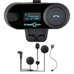 Motorcycle Helmet Bluetooth Intercom Kit, Motorbike Helmet Intercom Interphone Headset, for 2 or 3 Riders, LCD Screen/FM Radio/Mobile phone/MP3/GPS Connective/Range 800m / Handsfree (1 Pack)