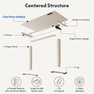 FLEXISPOT Electric Standing Desk – Adjustable Height, Black
