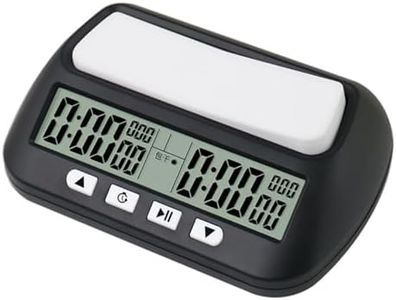 POFET Horloge d'échecs Minuterie d'échecs Multifonction pour Chess Go Backgammon - Noir