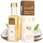 CAMIA - Organic Cold Pressed Coconut Oil for Men & Women | 100% Pure, Natural, Undiluted, Unrefined Hair Oil | Ideal for Skiin & Hair Care | Free From Chemicals | 100 ML Glass Bottle