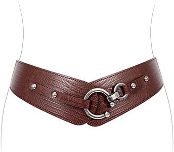 JASGOOD Women's Fashion Vintage Wide Elastic Stretch Waist Belt With Interlock Buckle Halloween Belt