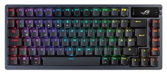 ASUS ROG Azoth RGB Gaming Keyboard (German Layout, 75% Keyboard Form Factor, ROG NX Mechanical Switches, OLED Display, with Bluetooth® or 2.4GHz RF Wireless, USB, Windows & MacOS Mode, Black)