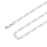 Suplight 14 inch Real Silver Chains for Men 925 Sterling Womens Figaro Chain Short Necklace