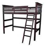 Twin Tall Loft Bed with Angle Ladder Espresso