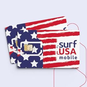 $13/mo. 3-Month Plan with 5GB Data, Unlimited Talk & Text from Surf USA Mobile, 5G Coverage, SIM Card, Prepaid International SIM Kit