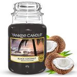 Yankee Candle, Scented Candle, Black Coconut Large Jar Candle, Burn Time: Up to 150 Hours